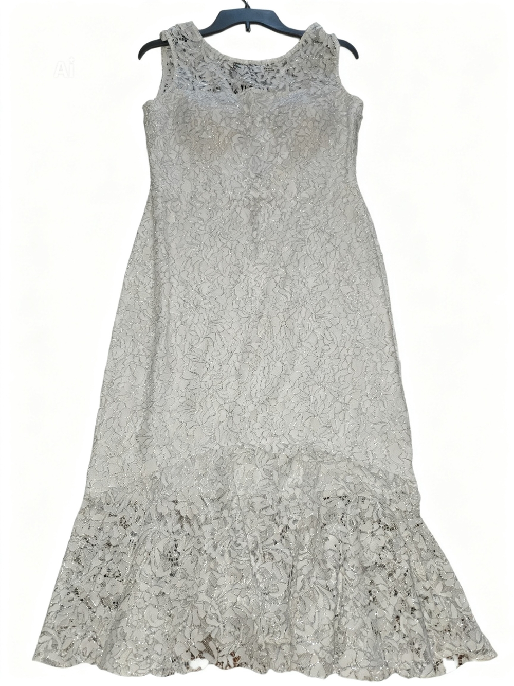 Kensie White Lace Sleeveless Midi Dress